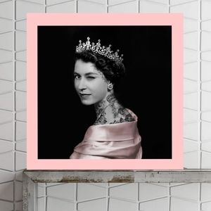Queen Elizabeth Tattoo Art Print Pink wink framed pink 13x13